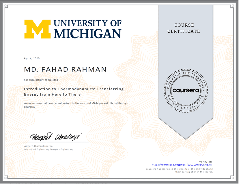 Coursework Certificate